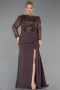 Long Brown Formal Plus Size Dress ABU6213