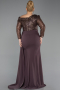 Long Brown Formal Plus Size Dress ABU6213