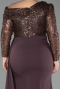 Long Brown Formal Plus Size Dress ABU6213