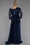 Long Navy Blue Formal Plus Size Dress ABU6213