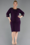 Midi Dark Purple Plus Size Cocktail Dress ABK2648
