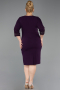 Midi Dark Purple Plus Size Cocktail Dress ABK2648