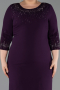 Midi Dark Purple Plus Size Cocktail Dress ABK2648