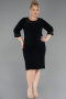 Midi Black Plus Size Cocktail Dress ABK2648