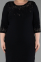 Midi Black Plus Size Cocktail Dress ABK2648