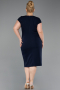 Midi Navy Blue Plus Size Cocktail Dress ABK2649