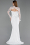 Long White Dantelle Evening Dress ABU6207