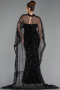 Long Black Beaded Evening Dress ABU6220