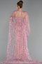 Long Powder Color Beaded Evening Dress ABU6220