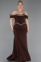 Long Brown Plus Size Evening Gown ABU6199
