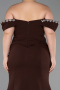 Long Brown Plus Size Evening Gown ABU6199