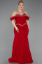 Long Red Plus Size Evening Gown ABU6199