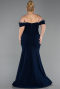 Long Navy Blue Plus Size Evening Gown ABU6199