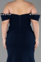 Long Navy Blue Plus Size Evening Gown ABU6199