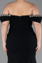 Long Black Plus Size Evening Gown ABU6199