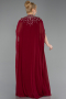 Burgundy Long Chiffon Plus Size Evening Gown ABU5845