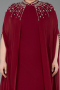 Burgundy Long Chiffon Plus Size Evening Gown ABU5845