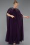 Dark Purple Long Chiffon Plus Size Evening Gown ABU5845
