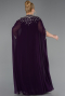 Dark Purple Long Chiffon Plus Size Evening Gown ABU5845