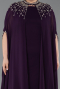 Dark Purple Long Chiffon Plus Size Evening Gown ABU5845