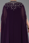Dark Purple Long Chiffon Plus Size Evening Gown ABU5845