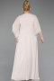 Long Beige Chiffon Plus Size Evening Gown ABU6177