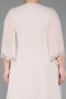 Long Beige Chiffon Plus Size Evening Gown ABU6177