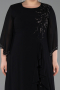Long Black Chiffon Plus Size Evening Gown ABU6177