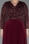 Burgundy Long Chiffon Formal Plus Size Dress ABU5859
