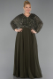 Olive Drab Long Chiffon Formal Plus Size Dress ABU5859