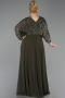 Olive Drab Long Chiffon Formal Plus Size Dress ABU5859