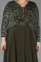 Olive Drab Long Chiffon Formal Plus Size Dress ABU5859