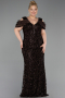 Long Brown Scaly Plus Size Evening Dress ABU6257