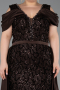 Long Brown Scaly Plus Size Evening Dress ABU6257
