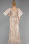 Long Gold Beaded Plus Size Evening Dress ABU6261
