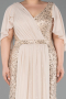 Long Gold Beaded Plus Size Evening Dress ABU6261