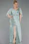 Long Mint Beaded Plus Size Evening Dress ABU6261