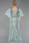 Long Mint Beaded Plus Size Evening Dress ABU6261