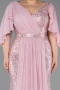 Long Powder Color Beaded Plus Size Evening Dress ABU6261