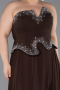 Long Brown Chiffon Plus Size Evening Dress ABU6189