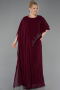 Long Plum Chiffon Plus Size Evening Gown ABU6179