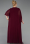 Long Plum Chiffon Plus Size Evening Gown ABU6179