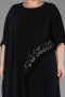 Long Black Chiffon Plus Size Evening Gown ABU6179