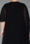 Long Black Chiffon Plus Size Evening Gown ABU6179