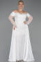 Long Beaded Plus Size Evening Gown ABU6093