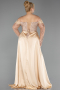 Gold Long Beaded Plus Size Evening Gown ABU6093