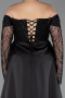 Long Black Beaded Plus Size Evening Gown ABU6093