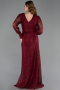 Long Burgundy Dantelle Plus Size Evening Dress ABU6272