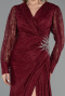 Long Burgundy Dantelle Plus Size Evening Dress ABU6272