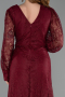 Long Burgundy Dantelle Plus Size Evening Dress ABU6272